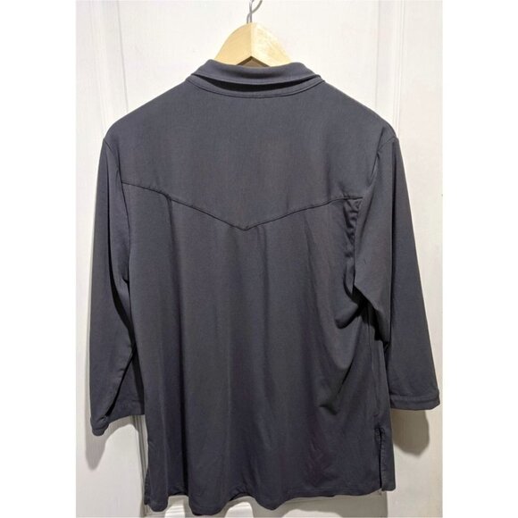 Betabrand | Annie Button up shirt in Storm Grey - Picture 3 of 10